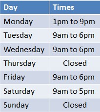 injuyclinic.ie opening hours